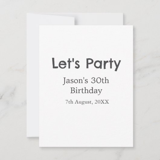 さあパーティー30歳の誕生日のグレーシンプルの名前 ノートカード (正面)