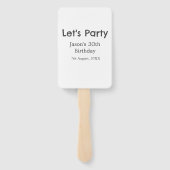 さあパーティー30歳の誕生日のグレーシンプルの名前 ハンドファン (裏面)