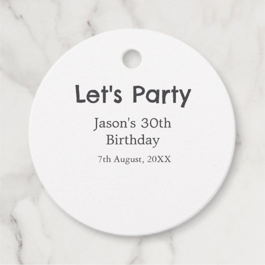 さあパーティー30歳の誕生日のグレーシンプルの名前 フェイバータグ (正面)