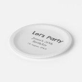 さあパーティー30歳の誕生日のグレーシンプルの名前 ペーパープレート (アングル)