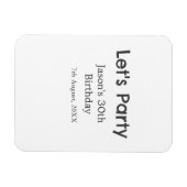 さあパーティー30歳の誕生日のグレーシンプルの名前 マグネット (横)