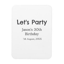さあパーティー30歳の誕生日のグレーシンプルの名前 マグネット