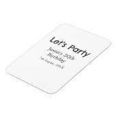 さあパーティー30歳の誕生日のグレーシンプルの名前 マグネット (左側)