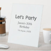 さあパーティー30歳の誕生日のグレーシンプルの名前 台座サイン (インサイチュ)