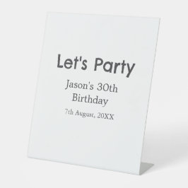さあパーティー30歳の誕生日のグレーシンプルの名前 台座サイン