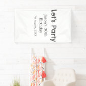 さあパーティー30歳の誕生日のグレーシンプルの名前 横断幕 (インサイチュ)