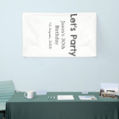 さあパーティー30歳の誕生日のグレーシンプルの名前 横断幕 (トレードショー)