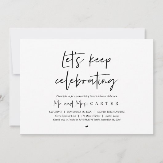 さあ保祝ブランチ結婚を置く 招待状 (正面)