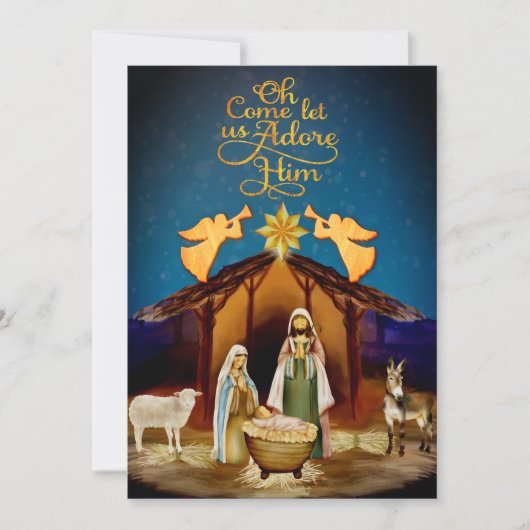 「さあ来て、我々と共に彼を崇めよう」 クリスマスの降誕祭 シーズンカード (正面)