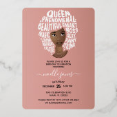 さあ祝誕生日だ!励ましの黒人の女性 箔招待状 (裏面)