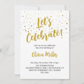 さあ祝金ゴールドの誕生日会 招待状 (正面)