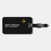 さあ行くぞ!飛行機旅行のテキスト ラゲッジタグ (裏面横)