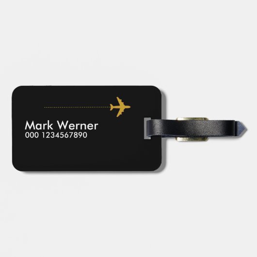 さあ行くぞ！飛行機旅行のテキスト ラゲッジタグ (裏面横)