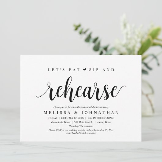 さあ食べ飲みとリハーサル結婚の夕飯 招待状 (スタンド正面)