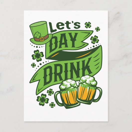 さあ飲みましょSt patricks day ポストカード (正面)