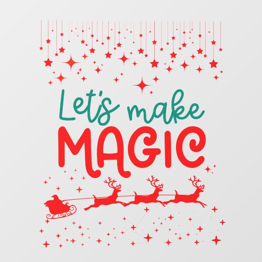 さあ魔法サンタクロースのトナカイそりに乗ろう ウィンドウサイン (シート)