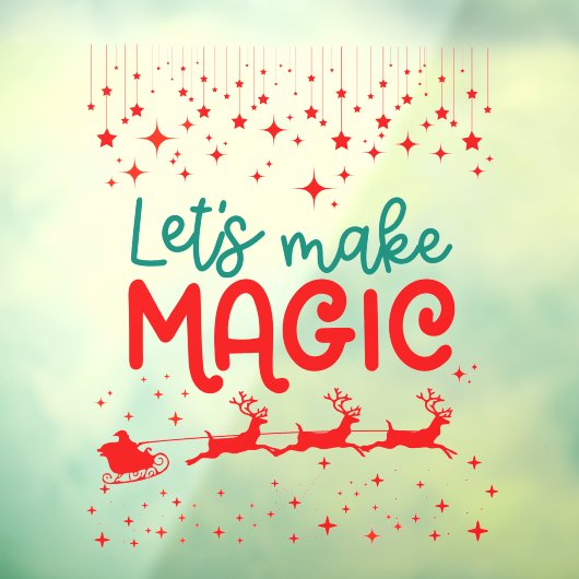 さあ魔法サンタクロースのトナカイそりに乗ろう ウィンドウサイン (シート3)