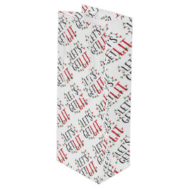 さあ、タイポグラフィとクリスマスライトをゲットしよう ワインギフトバッグ