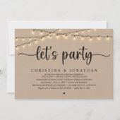 さあ、パーティー素朴の結婚ディナー展開 招待状 (正面)