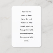 さあ、私は天使を子供と一緒に眠らせようと思った 名刺 (裏面)