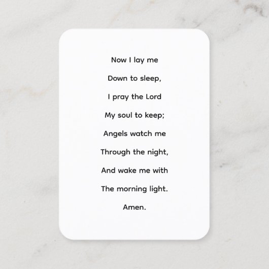 さあ、私は天使を子供と一緒に眠らせようと思った 名刺 (裏面)