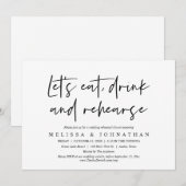 さあ、飲み食べとリハ、リハーサルディナー 招待状 (正面/裏面)