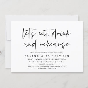 さあ、飲み食べとリハ、リハーサルディナー 招待状