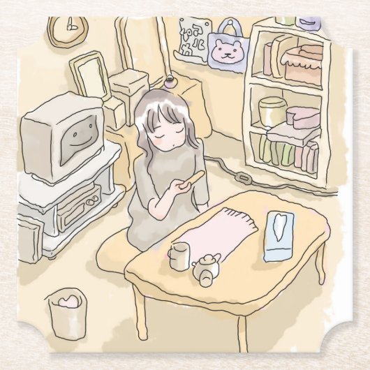 さいくくじ　お部屋 ペーパーコースター (正面)