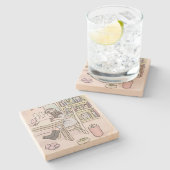 さいくさじ　机に向かう ストーンコースター (横)