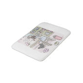 さいくさじ 机に向かう バスマット (アングル)