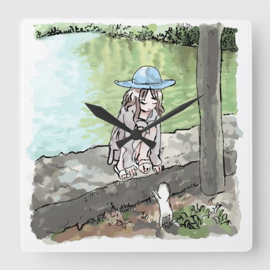 さいれなじ スクエア壁時計 (正面)