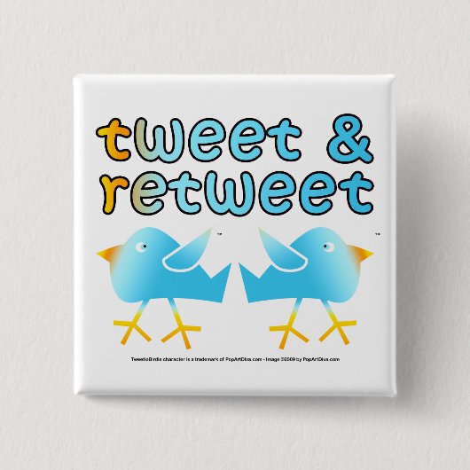 さえずりおよびRetweetボタン 缶バッジ (正面)