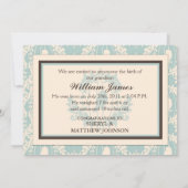 さえずりのさえずりの男の子の発表カード 案内状 (裏面)