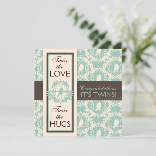 さえずりのさえずりは正方形を結び付けます カード (スタンド正面)