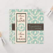 さえずりのさえずりは正方形を結び付けます カード (正面/裏面インサイチュ)