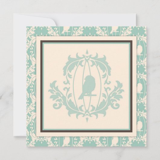 さえずりのさえずりは正方形を結び付けます カード (裏面)