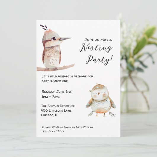 さえずりベイビーバード ニュートラル ネスティングパーティ 招待状 (スタンド正面)