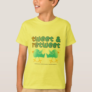 さえずり及びRetweetの子供の軽いティー Tシャツ