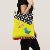 さえずる鳥明るい色 トートバッグ (クローズアップ)