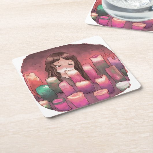 さくになじ スクエアペーパーコースター (アングル)