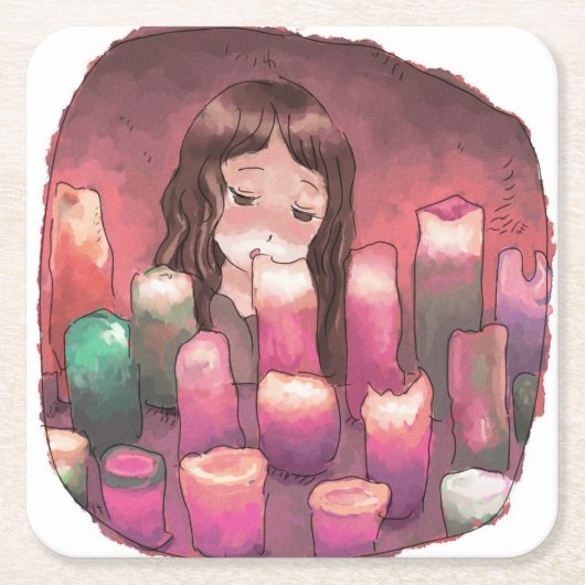 さくになじ スクエアペーパーコースター (正面)