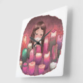 さくになじ スクエア壁時計 (傾斜)