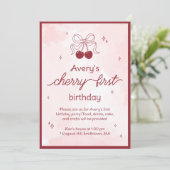 さくらちゃん1歳の誕生日パーティー招待状 招待状 (スタンド正面)