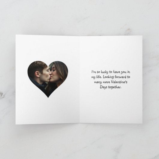 さくらとハートのバレンタインカード（お名前・写真入り） カード (内部)