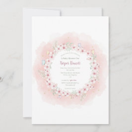 さくらと蝶のベイビーシャワー招待状 招待状