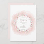 さくらと蝶のベイビーシャワー招待状 招待状 (正面/裏面)