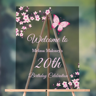さくらと蝶の誕生日 アクリルサイン