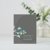 さくらと鳥の結婚式の招待状カード エンクロージャーカード (スタンド正面)