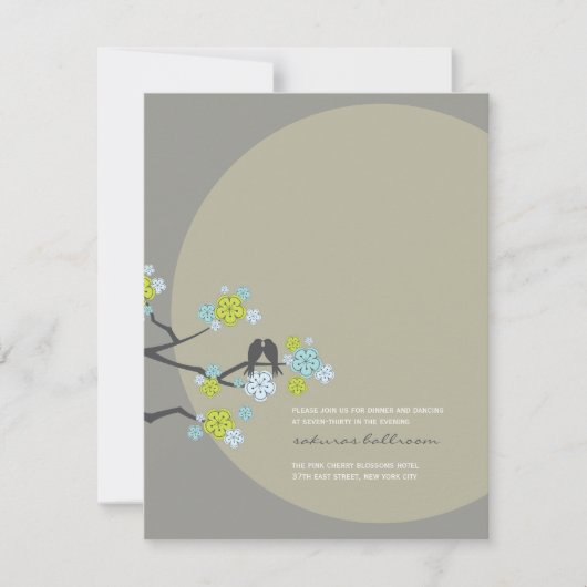 さくらと鳥の結婚式の招待状カード 招待状 (正面)