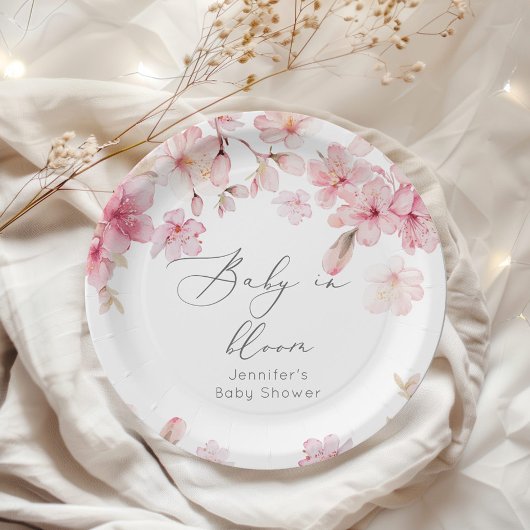さくらのお花見ベビーシャワー ペーパープレート